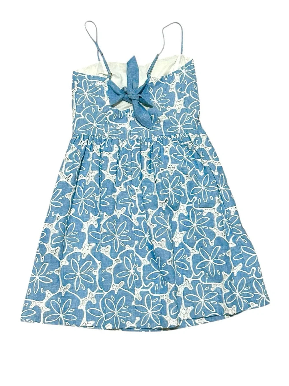 Lilly Pulitzer Bethany Tide Blue Hollar For A Dollar Chambray Eyelet - Picture 7 of 8